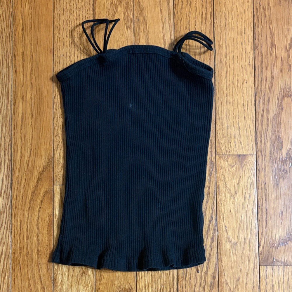Black Ribbed Women's Top